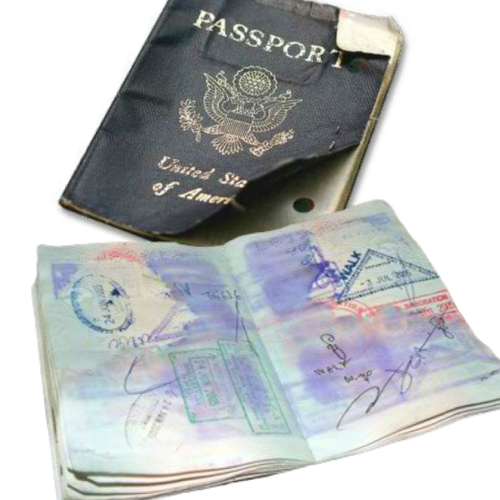 Water damaged passport